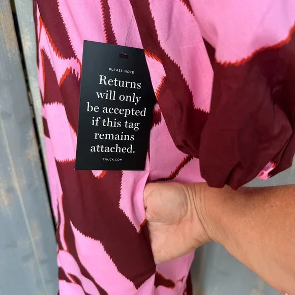Tuckernuck Lyles Maxi Dress Pink Palm Sz XS NWOT - Picture 11 of 16
